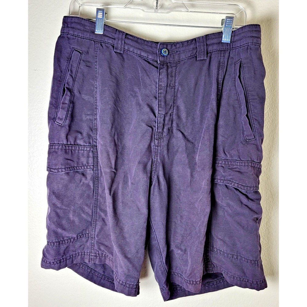 Tommy Bahama Men's Sz 32 Cargo Shorts Navy Tencel Cotton Blend Relax Vacay